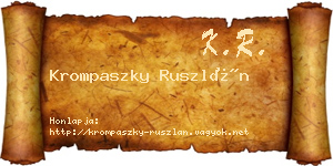 Krompaszky Ruszlán névjegykártya